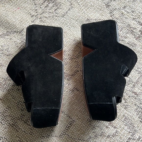 Clergerie black suede platform sandals - Picture 2 of 7